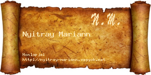 Nyitray Mariann névjegykártya