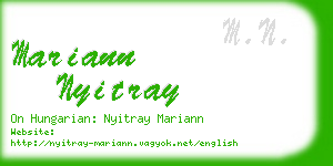 mariann nyitray business card